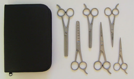 Hair Styling Kit with 6 Shears - Satin finish