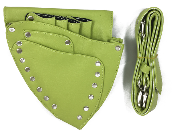 Leather Shear Holster - 4 loops - Green