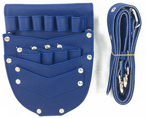 Leather Shear Holster - 6 loops - Blue