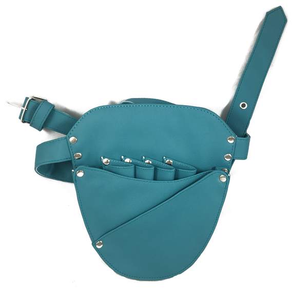 Leather Shear Holster - 4 loops - Blue