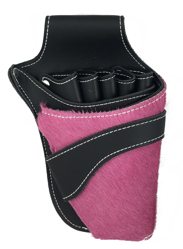 Leather and Fur Shear Holster - Pink