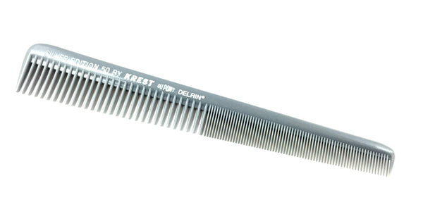 #50 Silver Edition Barber Comb by Krest - Silver 