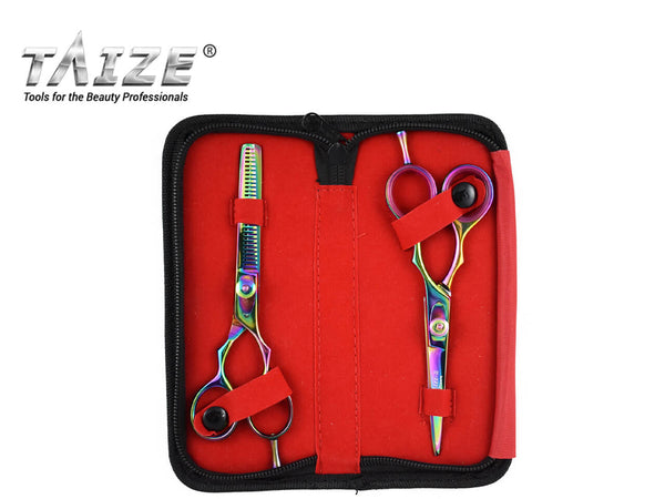  TAIZE® HAIR STYLING KIT - Rainbow Titanium Coated Hair Shear and Thinning Shear