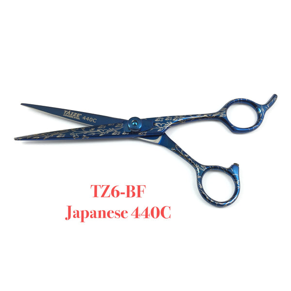 Professional Shears - Metallic Blue with Floral-Butterfly Theme